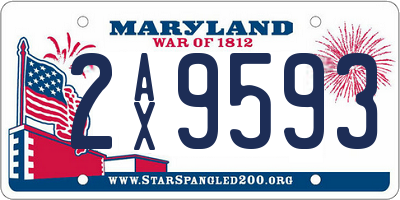 MD license plate 2AX9593