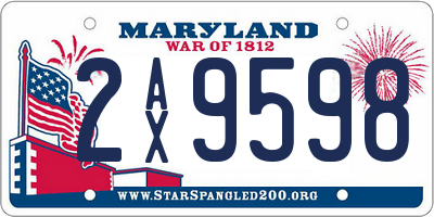 MD license plate 2AX9598