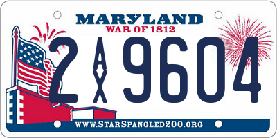 MD license plate 2AX9604