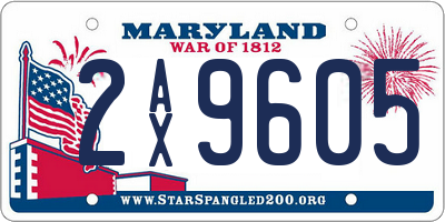 MD license plate 2AX9605