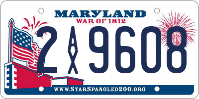 MD license plate 2AX9608