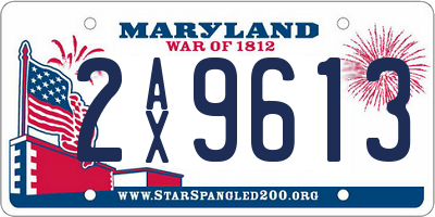 MD license plate 2AX9613