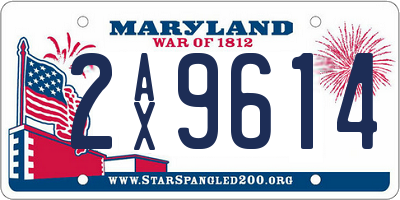 MD license plate 2AX9614