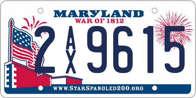 MD license plate 2AX9615