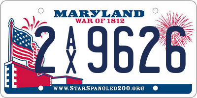MD license plate 2AX9626