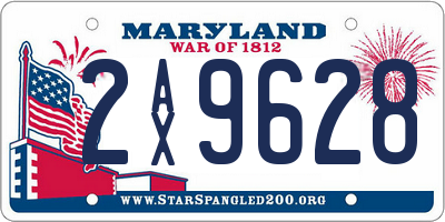 MD license plate 2AX9628
