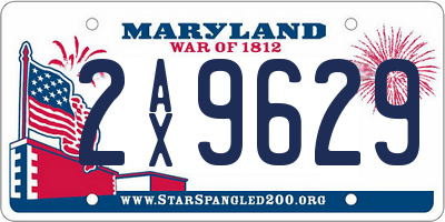 MD license plate 2AX9629