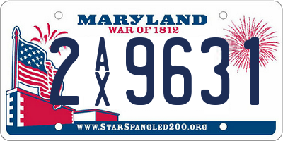 MD license plate 2AX9631