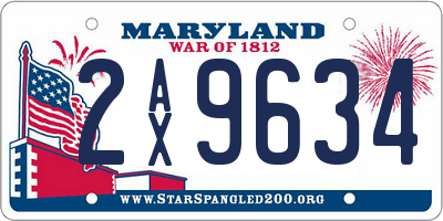 MD license plate 2AX9634