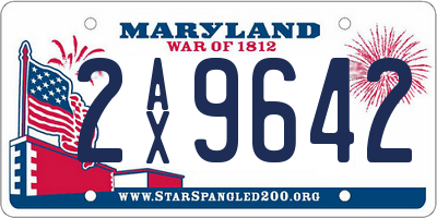 MD license plate 2AX9642