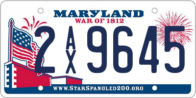 MD license plate 2AX9645