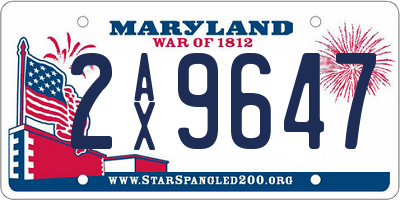 MD license plate 2AX9647