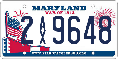 MD license plate 2AX9648