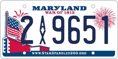 MD license plate 2AX9651