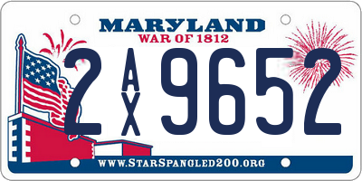 MD license plate 2AX9652