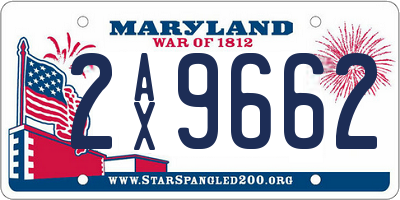MD license plate 2AX9662