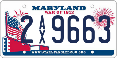 MD license plate 2AX9663