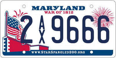 MD license plate 2AX9666
