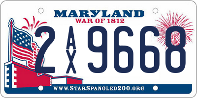 MD license plate 2AX9668
