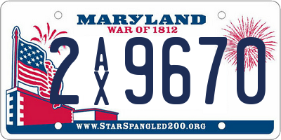 MD license plate 2AX9670