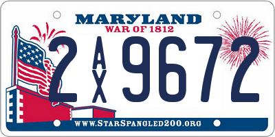 MD license plate 2AX9672