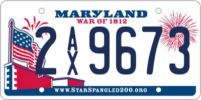 MD license plate 2AX9673