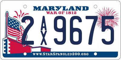 MD license plate 2AX9675