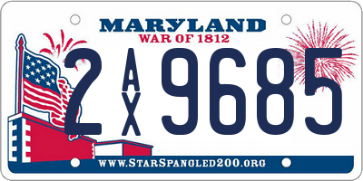 MD license plate 2AX9685