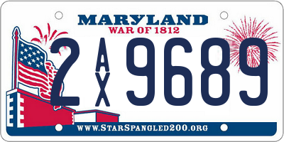 MD license plate 2AX9689