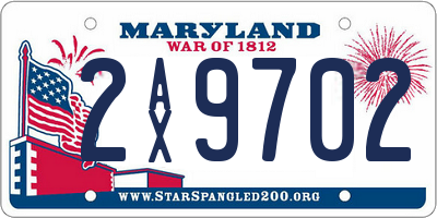 MD license plate 2AX9702