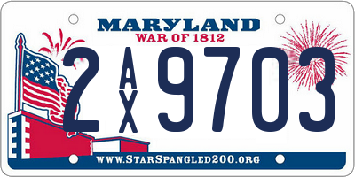 MD license plate 2AX9703