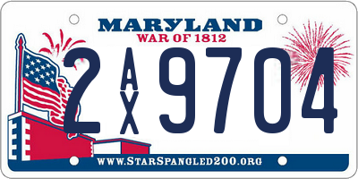 MD license plate 2AX9704