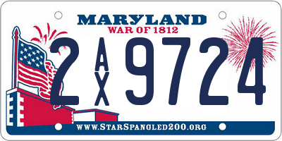 MD license plate 2AX9724