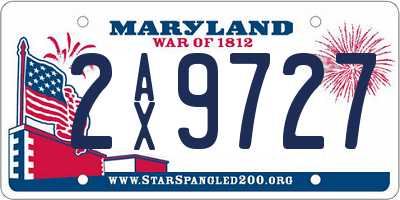 MD license plate 2AX9727