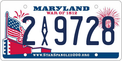 MD license plate 2AX9728