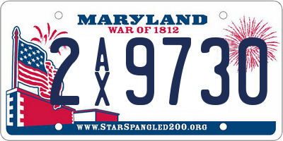 MD license plate 2AX9730