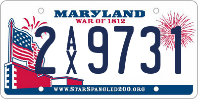 MD license plate 2AX9731