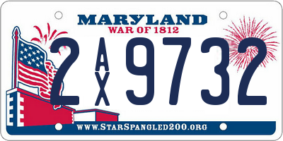 MD license plate 2AX9732