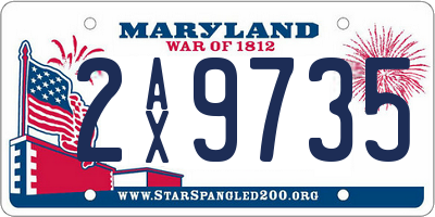 MD license plate 2AX9735