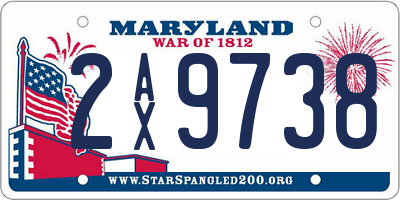 MD license plate 2AX9738