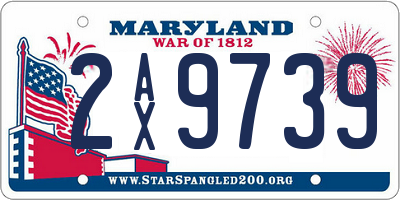 MD license plate 2AX9739