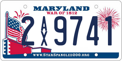 MD license plate 2AX9741