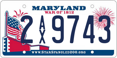 MD license plate 2AX9743