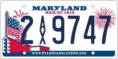 MD license plate 2AX9747