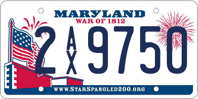 MD license plate 2AX9750