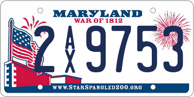 MD license plate 2AX9753