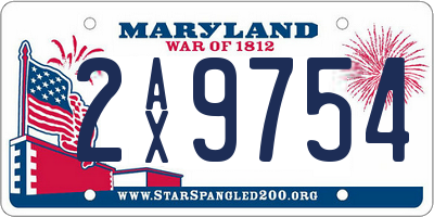 MD license plate 2AX9754