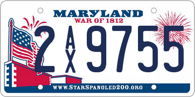 MD license plate 2AX9755