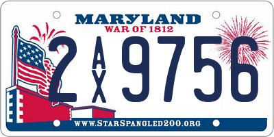 MD license plate 2AX9756