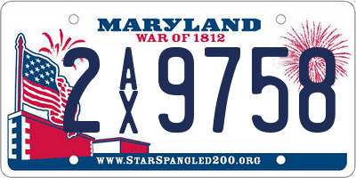 MD license plate 2AX9758